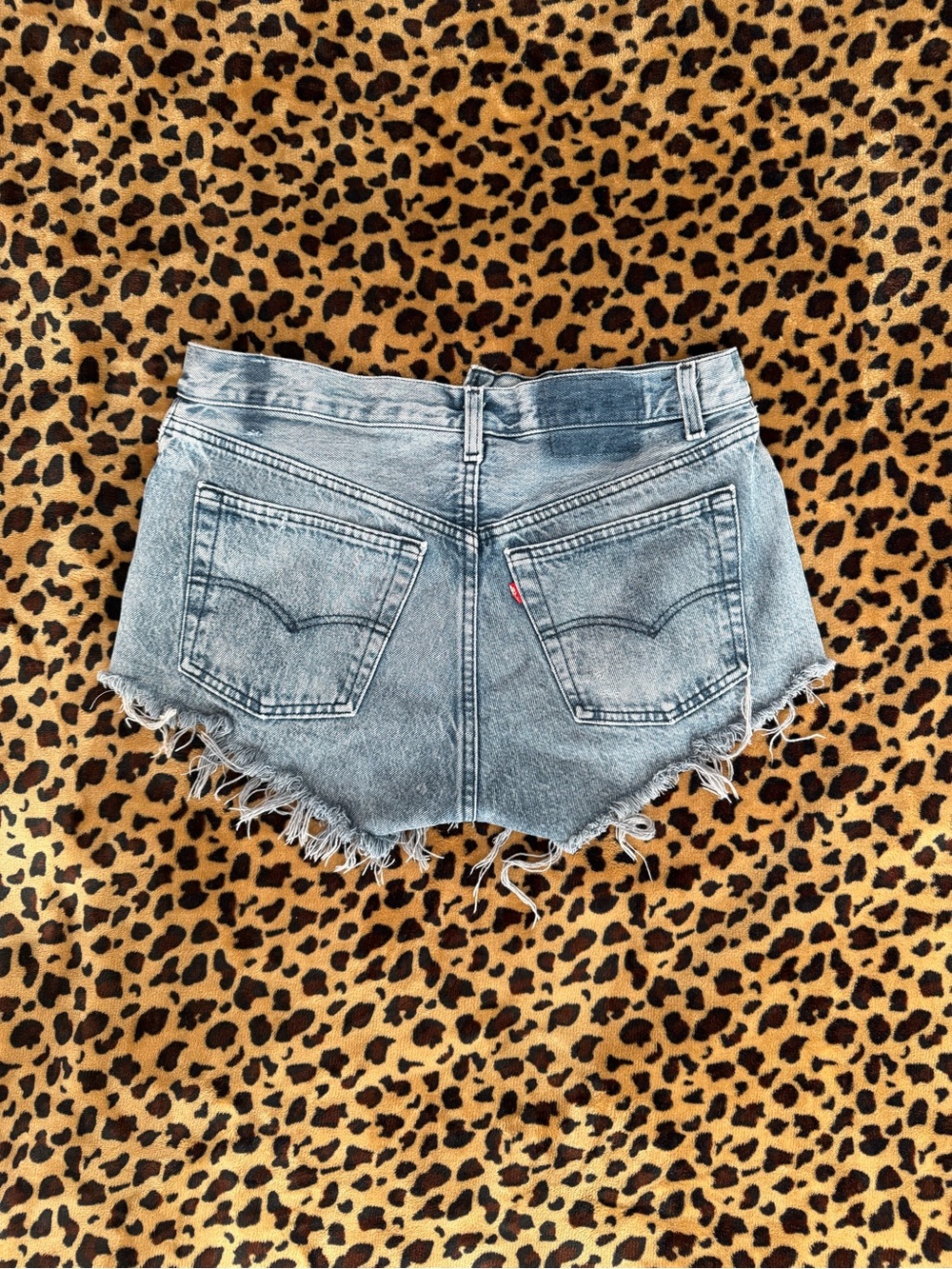 Levi's Dark Blue Denim High-Waisted Cutoff Shorts